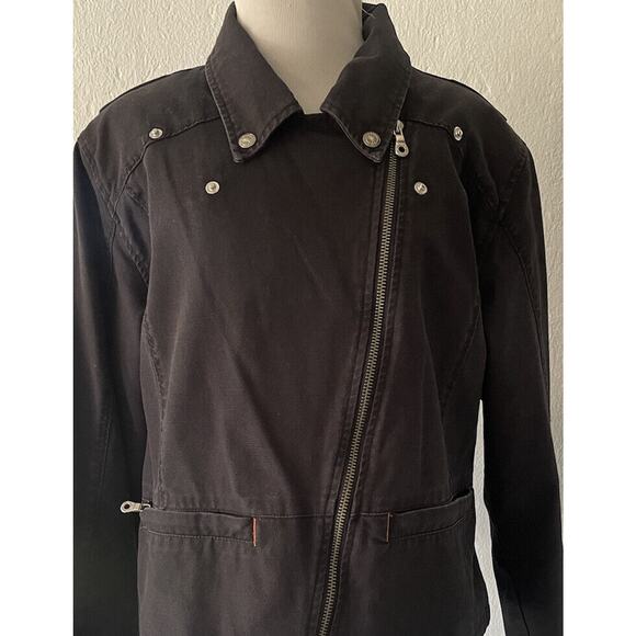 HARLEY DAVIDSON WOMENS RIDING JACKET * XL * BLACK EMBROIDERED MOTO JACKET - Picture 5 of 16